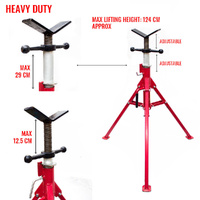 Folding Jack Stand 120cm Heavy Duty V Head Pipe Stand Adjustable Height 1.25 Ton