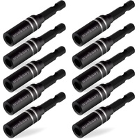 10Pc Magnetic Extension Socket Drill Bit Holder 1/4" Hex Screwdriver Nut Driver