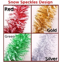 5x 2.5m Christmas Tinsel Xmas Garland Sparkly Snowflake Party Natural Home Décor, Snow Speckles in Gold