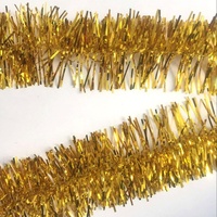 5x 2.5m Christmas Tinsel Xmas Garland Sparkly Snowflake Party Natural Home Décor, Traditional Gold