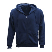 Adult Unisex Zip Plain Fleece Hoodie Hooded Jacket Mens Sweatshirt Jumper XS-8XL, Navy, 3XL