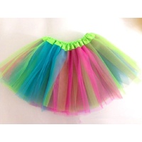 New Adults Tulle Tutu Skirt Dressup Party Costume Ballet Womens Girls Dance Wear, Rainbow, Kids