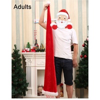 Christmas Unisex Adults Kids Novelty Hat Xmas Party Cap Santa Costume Dress Up, Long Santa Hat (Adults)