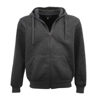 Adult Unisex Zip Plain Fleece Hoodie Hooded Jacket Mens Sweatshirt Jumper XS-8XL, Dark Grey, L