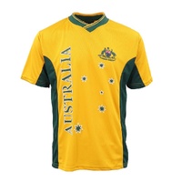 Adults Kids Men's Sports Soccer Rugby Jersy T Shirt Australia Day Polo Souvenir, Gold, 2 (Kids)