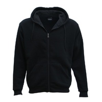 Adult Unisex Zip Plain Fleece Hoodie Hooded Jacket Mens Sweatshirt Jumper XS-8XL, Black, 4XL