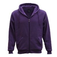 Adult Unisex Zip Plain Fleece Hoodie Hooded Jacket Mens Sweatshirt Jumper XS-8XL, Purple, 6XL