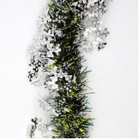 5x 2.5m Christmas Tinsel Xmas Garland Sparkly Snowflake Party Natural Home Décor, Snow in Black/Gold