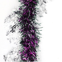 5x 2.5m Christmas Tinsel Xmas Garland Sparkly Snowflake Party Natural Home Décor, Snow in Hot Pink