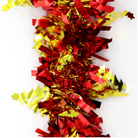 5x 2.5m Christmas Tinsel Xmas Garland Sparkly Snowflake Party Natural Home Décor, Trees (Gold Red)