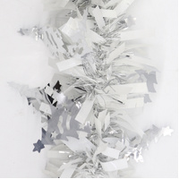 5x 2.5m Christmas Tinsel Xmas Garland Sparkly Snowflake Party Natural Home Décor, Trees (Silver)