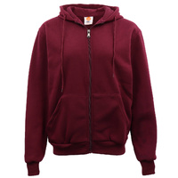 Adult Unisex Zip Plain Fleece Hoodie Hooded Jacket Mens Sweatshirt Jumper XS-8XL, Burgundy, M