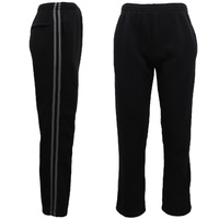 Men's Fleece Casual Sports Track Pants w Zip Pocket Striped Sweat Trousers S-6XL, Black w Grey Stripes, S