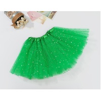 Sequin Tulle Tutu Skirt Ballet Kids Princess Dressup Party Baby Girls Dance Wear, Green, Adults