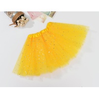 Sequin Tulle Tutu Skirt Ballet Kids Princess Dressup Party Baby Girls Dance Wear, Yellow, Adults