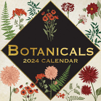 Botanicals - 2024 Square Wall Calendar 16 Months Arts Planner Xmas New Year Gift