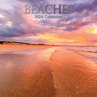 Beaches - 2024 Square Wall Calendar 16 Months Premium Planner Xmas New Year Gift