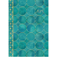 Turquoise - 2024 A5 Padded Cover Diary Premium Planner Book Xmas New Year Gift