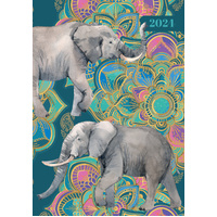 Elephant Elegance 2024 A5 Padded Cover Diary Premium Planner Book New Year Gift