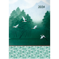 Cranes - 2024 A5 Padded Cover Diary Premium Planner Book Christmas New Year Gift