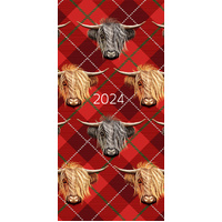 Highland Cows - 2024 Flexi Pocket Diary Premium Planner Christmas New Year Gift