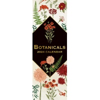 Botanicals - 2024 Slimline Slim Wall Calendar Hanging Planner New Year Gift