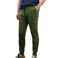 Men's Fleece Slim Trackpant Sport Joggers w Zipped Pockets Gym Casucal Trousers, Olive, 3XL