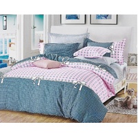 Pink Dots Double Size Bed Quilt/Duvet Duvet Cover Set