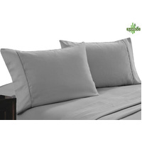 400 thread count bamboo cotton twin pack pillowcase silver