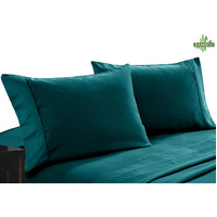 400 thread count bamboo cotton twin pack pillowcase teal