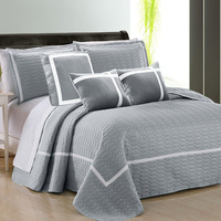 6 piece two tone embossed comforter set queen silver