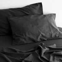 luxurious linen cotton sheet set 1 double charcoal