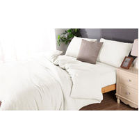 Microflannel duvet cover and sheet comb set Double white