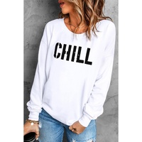 Azura Exchange CHILL Letters Pattern Sweatshirt with Contrast Trim - 2XL