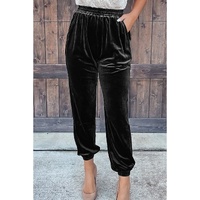 Azura Exchange Luxurious Velvet Jogger Pants - L