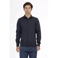 Baldinini Trend Men's Blue Linen Shirt - L