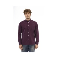 Baldinini Trend Men's Burgundy Cotton Shirt - L