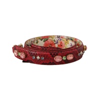 Dolce & Gabbana Women's Red Exotic Leather Crystals Reversible Shoulder Strap - One Size