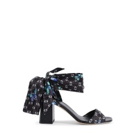 Silk Printed Heeled Sandal - 36 EU