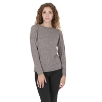 Crown of Edinburgh Cashmere Women's Cashmere Boatneck Sweater in Taupe - S