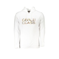 Cavalli Class Men's White Cotton Sweater - 3XL