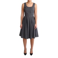 Sleeveless A-line Dress with Polka Dot Pattern 40 IT Women