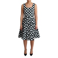 Dolce & Gabbana Sleeveless A-Line Dress with Polka Dots 42 IT Women