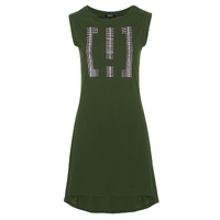 Logo-Embellished Army Green Maxi Tank Dress M Women