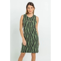 Patterned Camisole Dress with Plunging Back - Regular Fit L Women