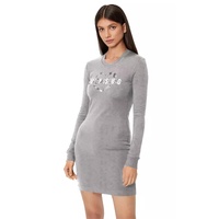 Love Moschino Long Sleeve Dress with Metallic Logo Detail 42 IT Women