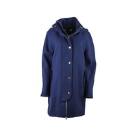 Blue Love Moschino Coat with Hood and Golden Button Closure 44 IT Women