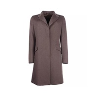 Womens Virgin Wool Coat with Hidden Button Closure and Side Pockets 42 IT Women