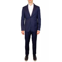 Blue Wool Suit with 2-Button Jacket and Pants 50 IT Men