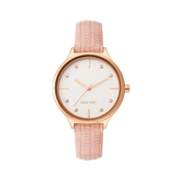 Gold Fashion Analog Watch with Rhine Stone Facing One Size Women